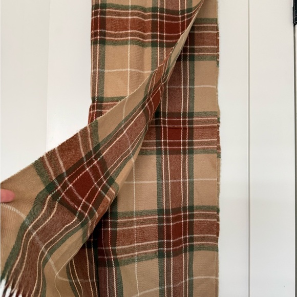Neutral Plaid Fringe Scarf - 25”x68” - Picture 6 of 8